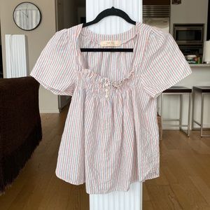 Anthropologie Striped Short Sleeved Shirt